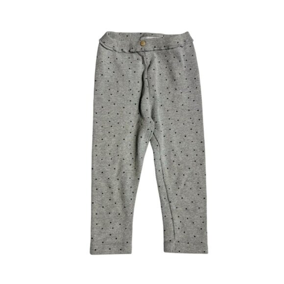 Zara Kids Gray Leggings with Black Dots - Picture 1 of 3